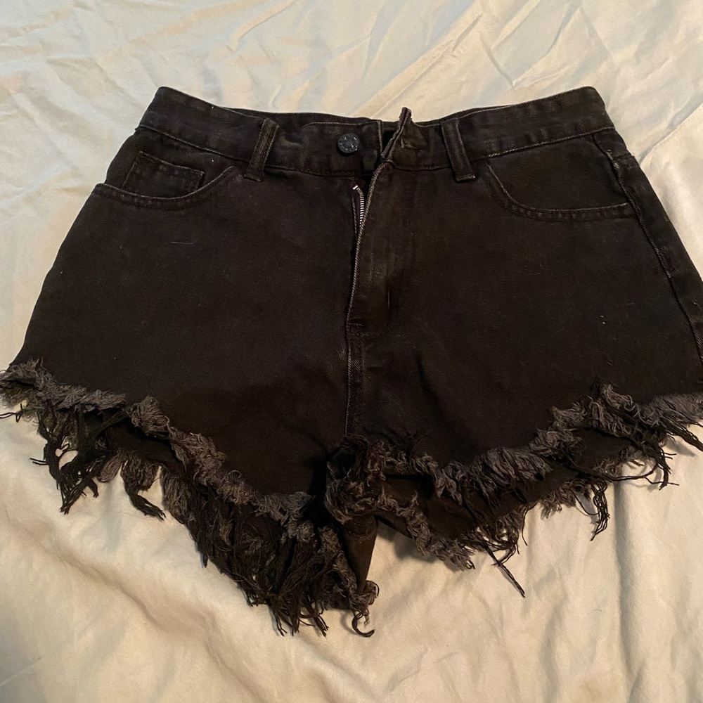 High waisted black shorts